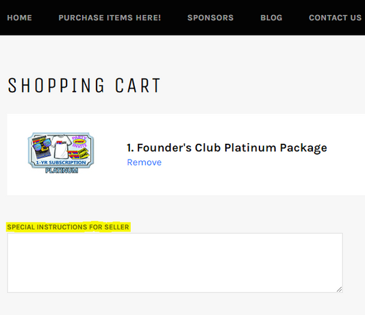 Reminder: Put your T-shirt Size in the "Special Instructions to Seller" text box at Checkout